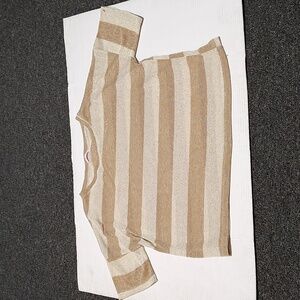 On Line One Size Gold and Tan Top